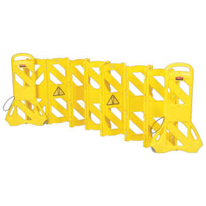 Rubbermaid Commercial, Portable Mobile Safety Barrier, Plastic, 13 ft x 40", Yellow