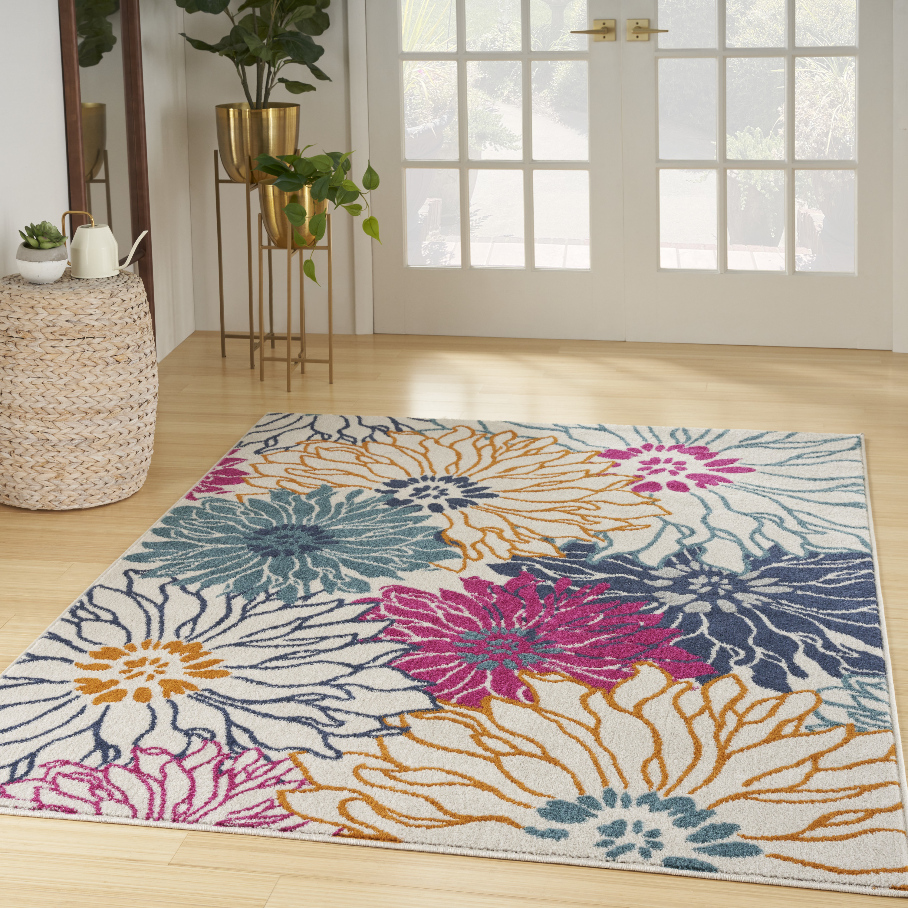 Nourison Passion 5'3" x 7'3" Ivory Multicolor Contemporary Indoor Rug