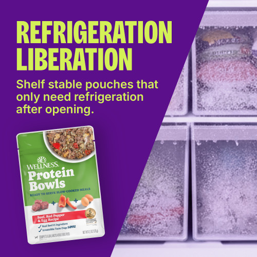 Wellness Protein Bowls Beef, Potato & Green Beans marketing callout