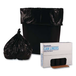 Boardwalk,  LLDPE Liner, 4 gal Capacity, 17 in Wide, 17 in High, 0.35 Mils Thick, Black