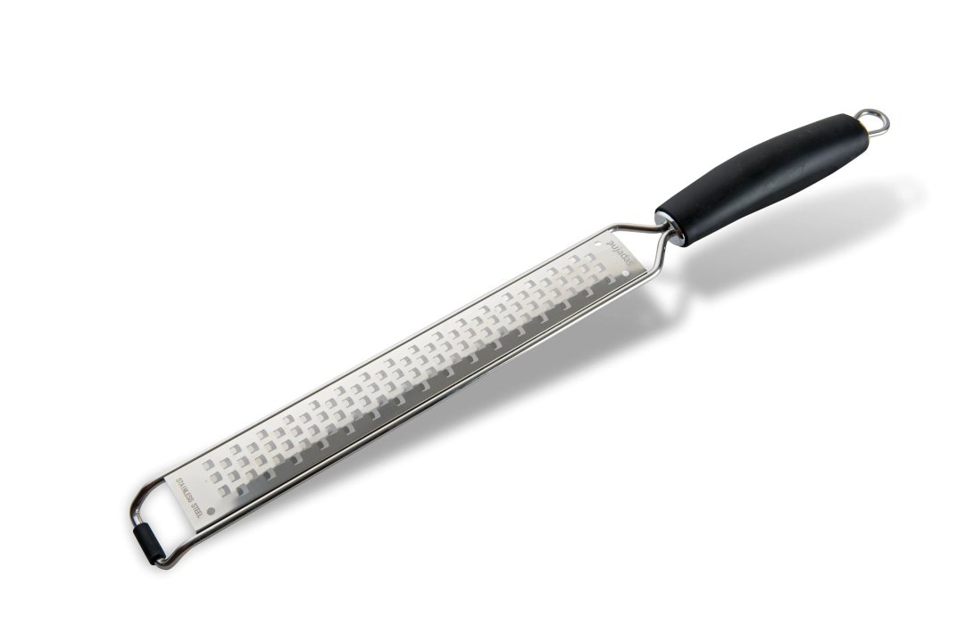 Slim medium grater 3 1/2 centimeter wide stainless steel