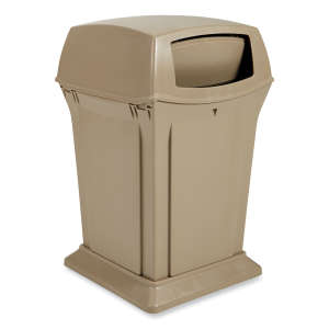 Rubbermaid Commercial, Ranger, 45 gal, Resin, Beige, Square, Receptacle