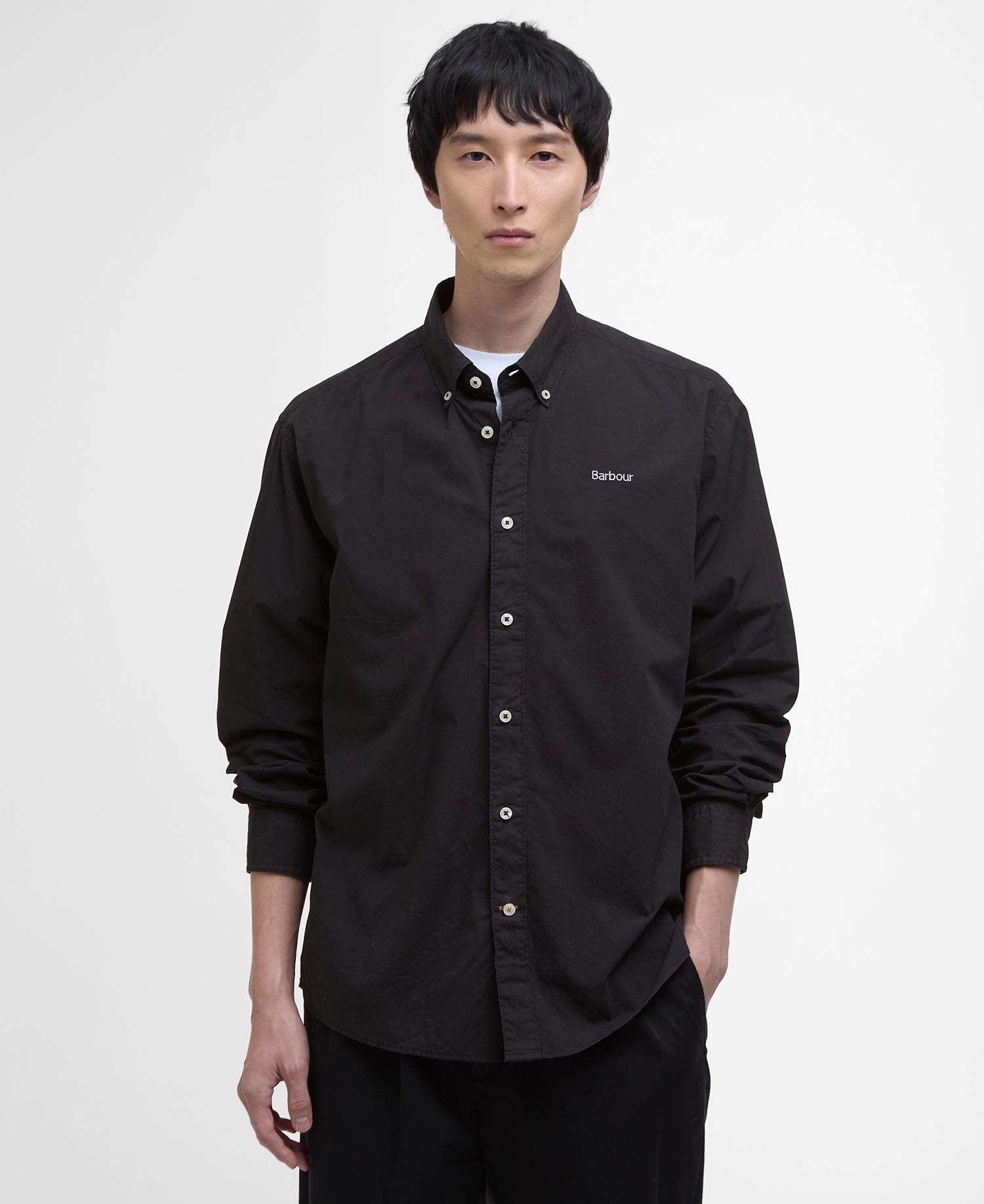 Camicia oversize in popeline tinto in capo image number 0