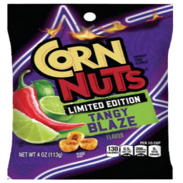 CORN NUTS Tangy Blaze Crunchy Corn Kernels Snack, 4 oz. Pack of 12 . C1CB - Front Center Inner Pack (Hi Res)