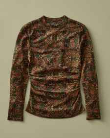 Barbour FARM Rio Luana Long-Sleeved Knitted Top Pineapple Print