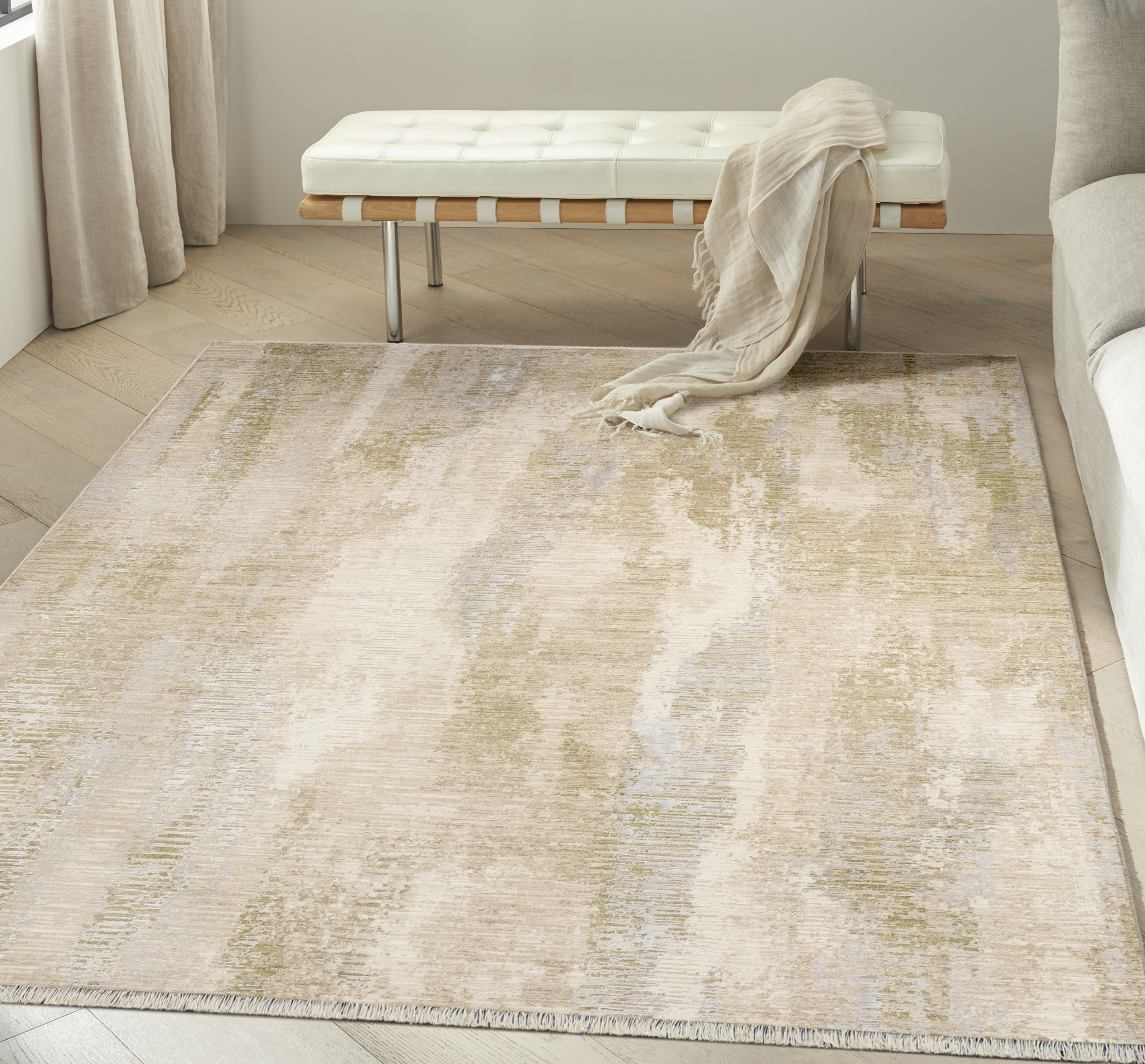Calvin Klein CK089 Drift 9' x 12' Beige Sage Modern Indoor Rug