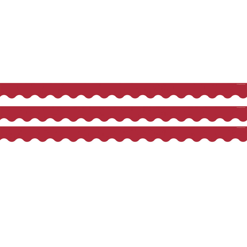Cranberry Red Scalloped Border Trim, 35 Feet Per Pack, 3 Packs