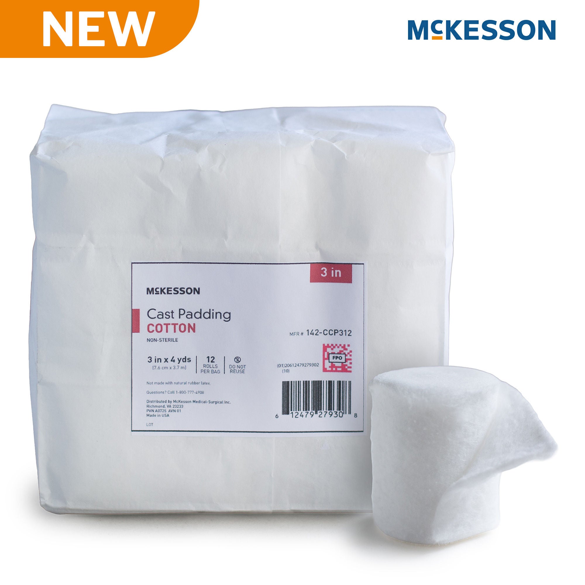 McKesson Brand PADDING, CAST COTTON 3"X4YD (12RL/BG 12BG/CS)