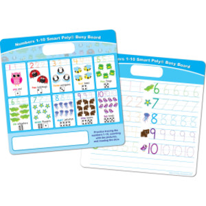 Smart Poly&reg; Educational Activity Busy Board, Dry Erase with Marker, 10-3/4" x 10-3/4", Numbers 1 to 10