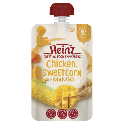  Heinz® Chicken, Sweetcorn & Mango Baby Food Pouch 6+ months 120g 