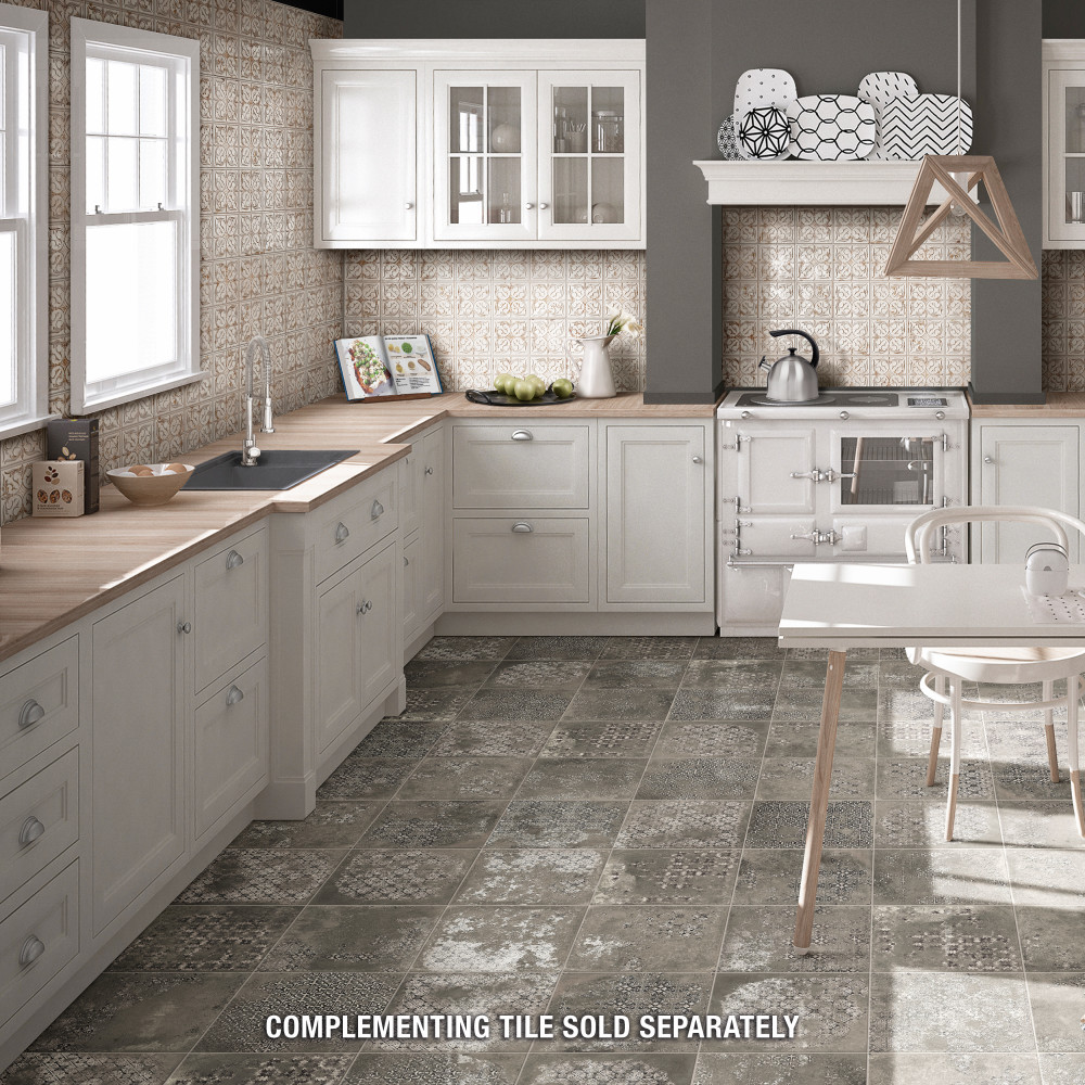Antigua Lis White 13 in. x 13 in. Porcelain Wall Tile