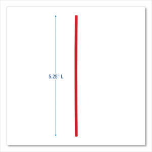 Boardwalk, Single-Tube Stir-Straws,5.25", Polypropylene, Red