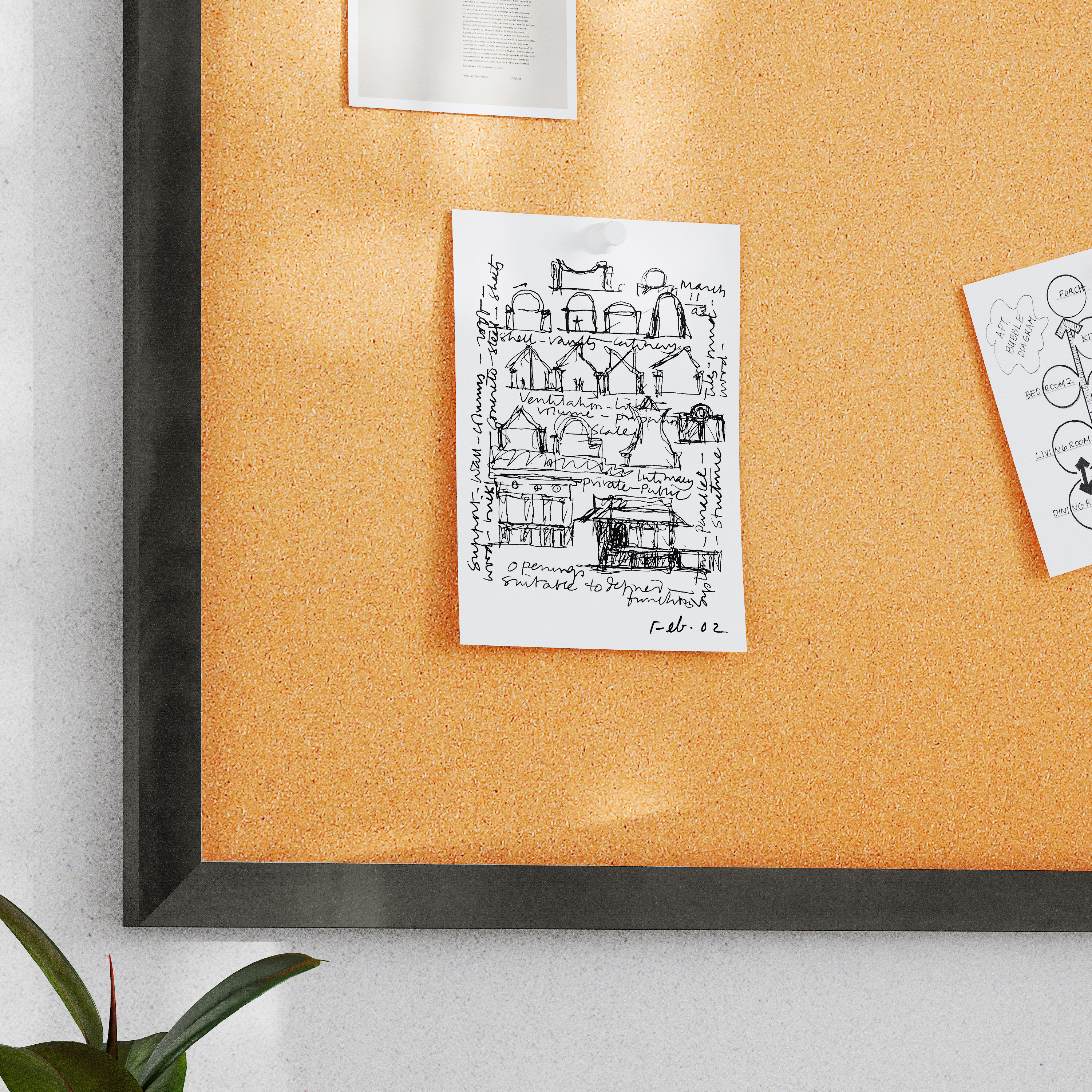 Camden Rustic 24" x 36" Wall Mount Cork Board with Wooden Push Pins for Home,... - Picture 8 of 25