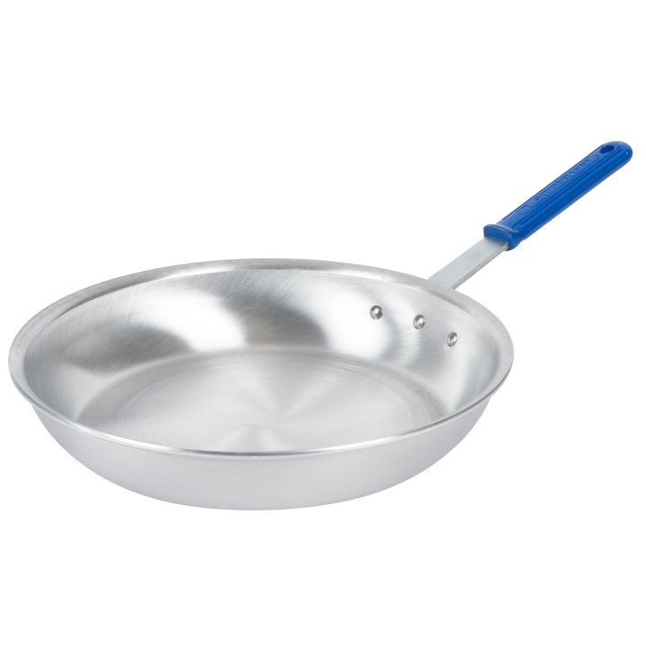 14-inch Wear-Ever® aluminum fry pan with natural finish and Cool Handle® rubber grip sleeve