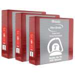 BAZIC Products&reg; Slant D Ring View Binder with 2 Pockets, 3", Burgundy, Pack of 3 BAZ4160-3