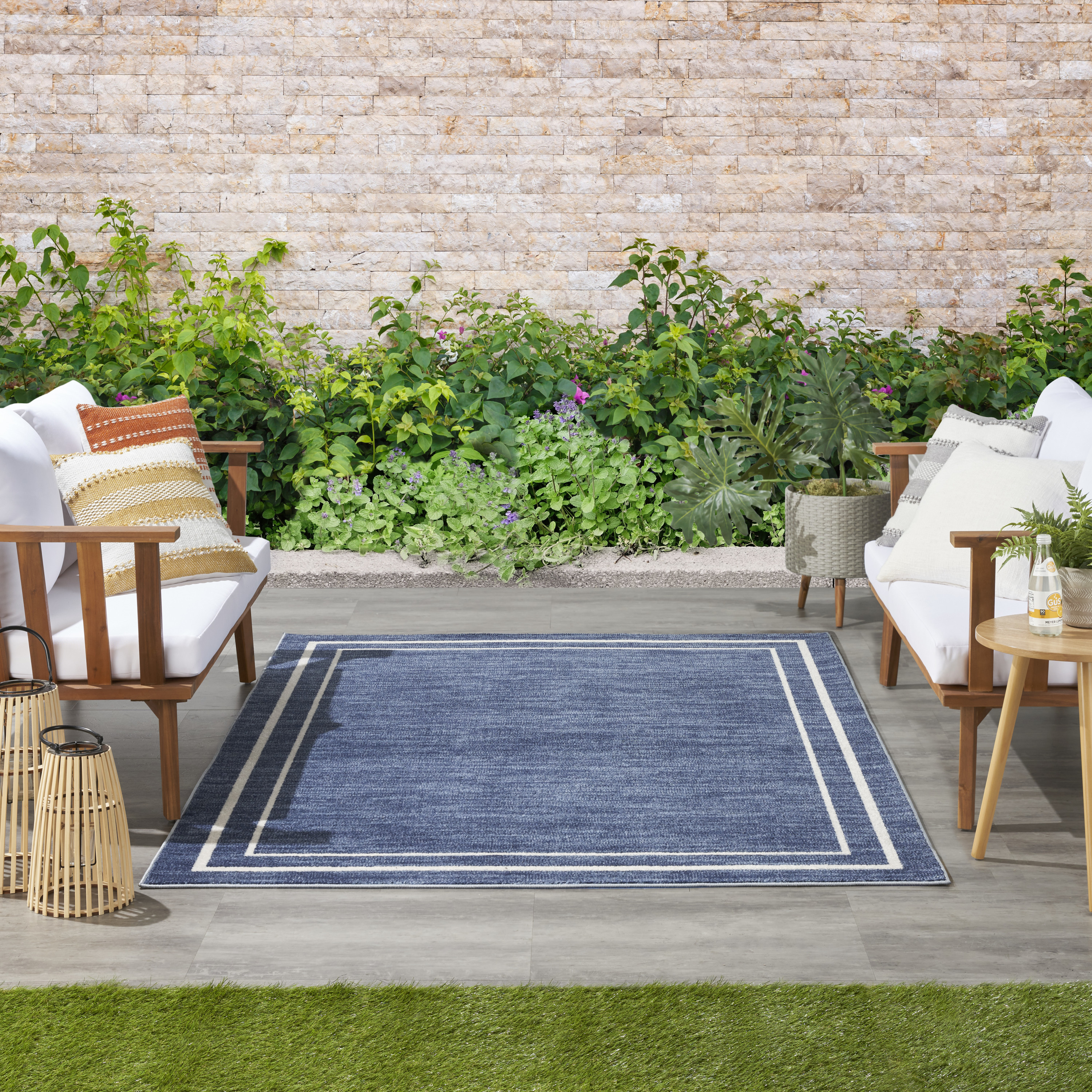 Nourison Nourison Essentials 5' x 7' Navy Ivory Contemporary Rug
