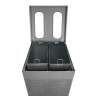 Rubbermaid Commercial, Silhouettes, Dual Stream, 34 gal, Metal, Silver, Square, Receptacle