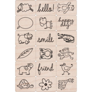 Ink 'n' Stamp Happy Animals Stamps, Set of 18
