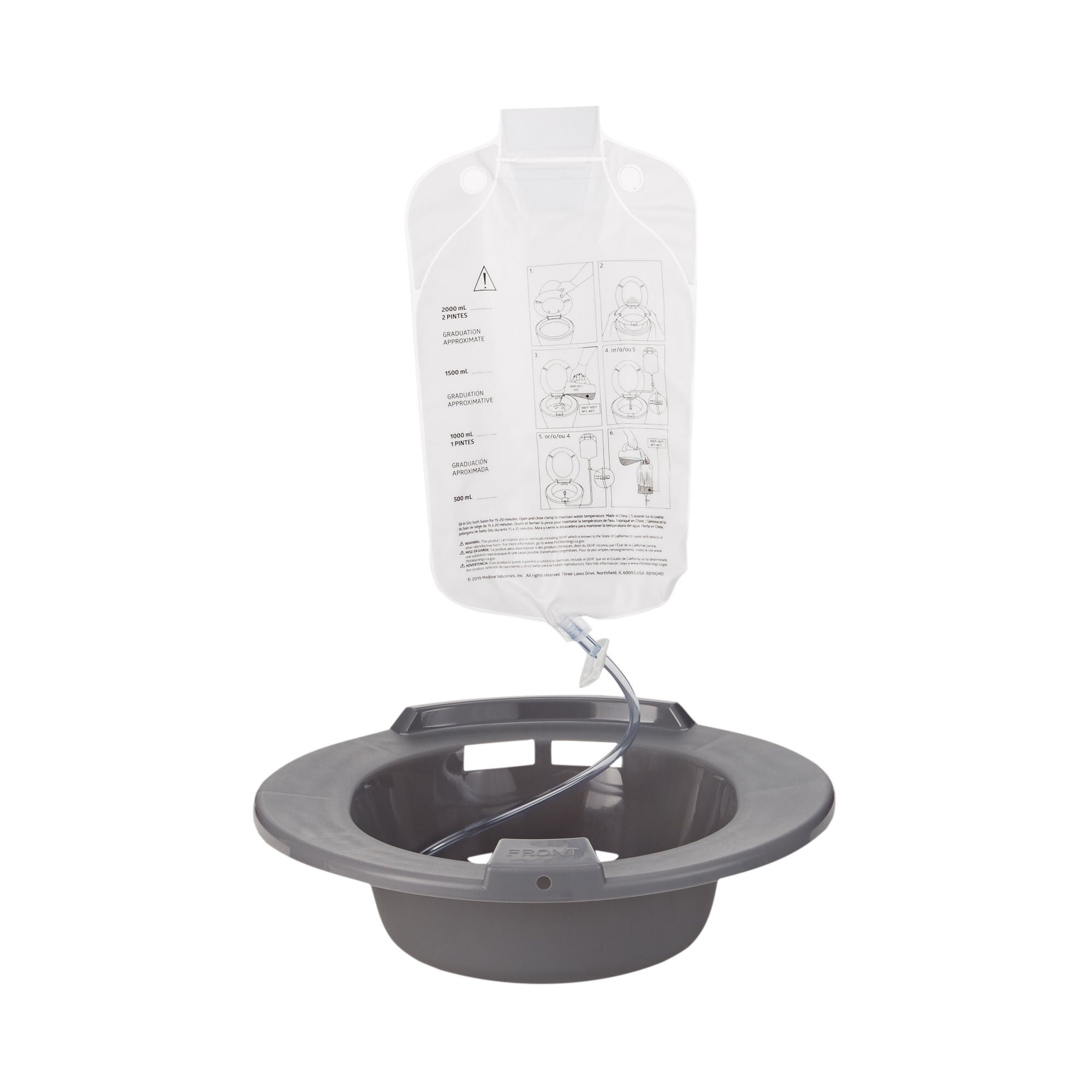 McKesson Round Sitz Bath, 2,000 mL Bag