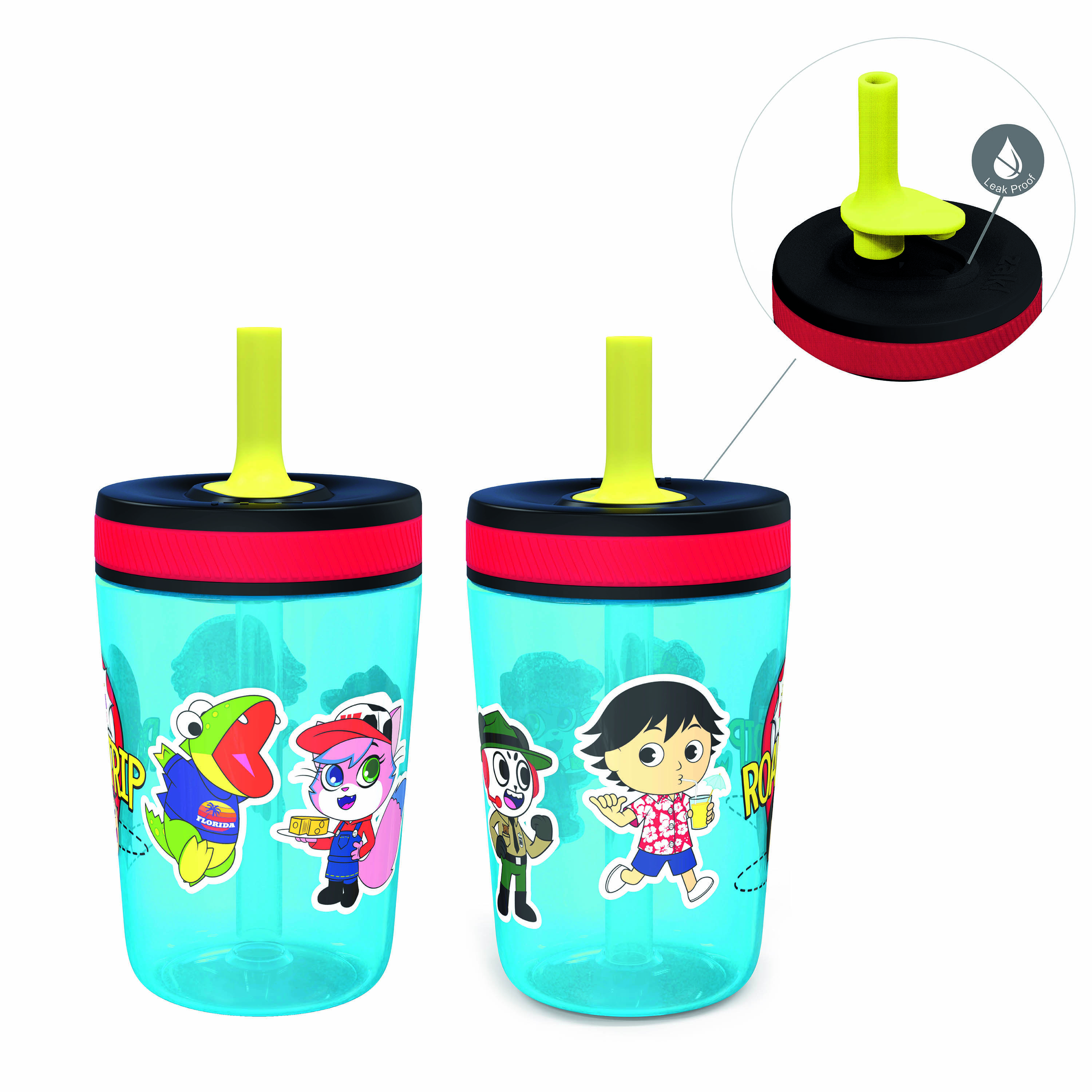 Ryans World 15  ounce Plastic Tumbler with Lid and Straw, Ryan and Friends, 2-piece set slideshow image 1