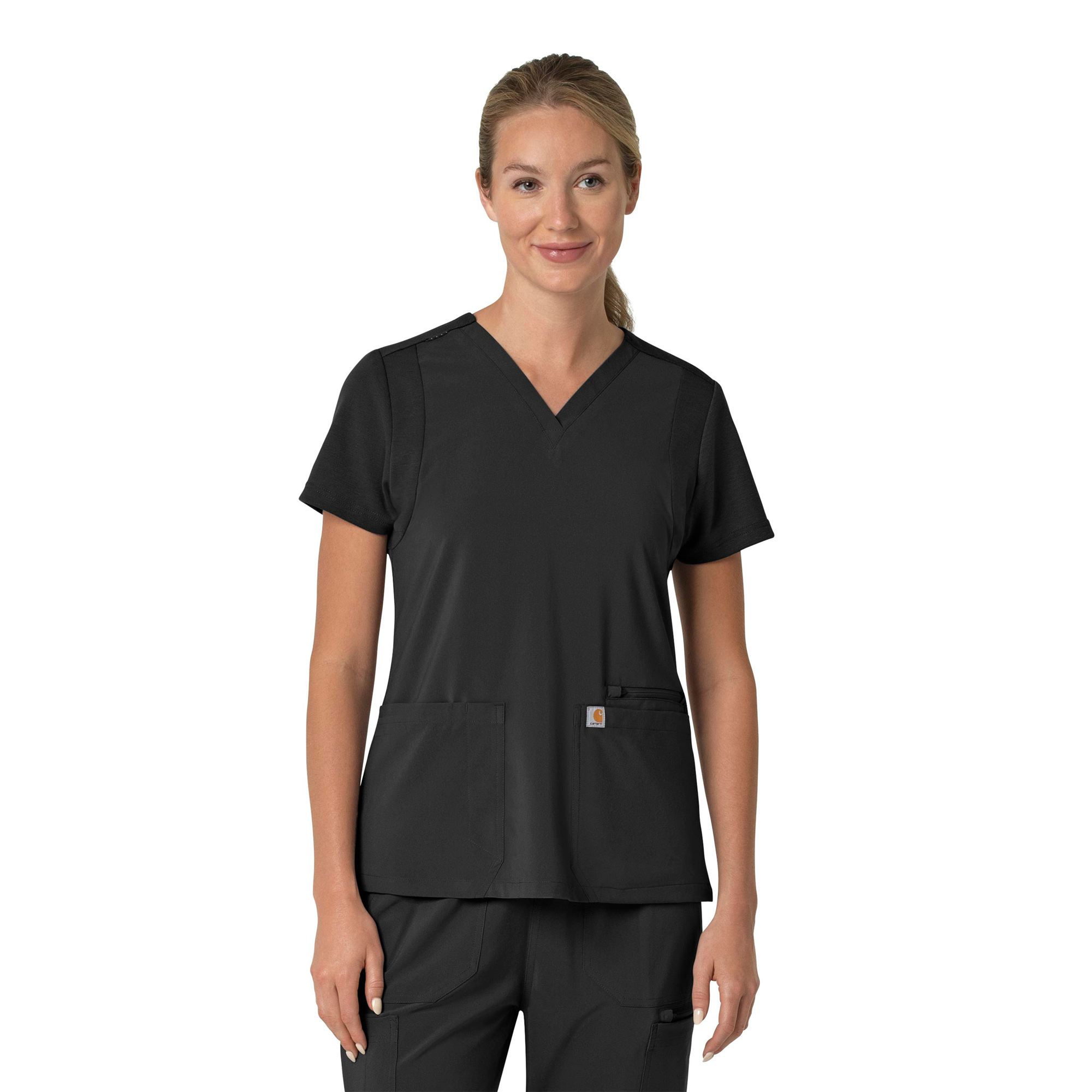 Carhartt Force Cross-Flex C13210 Women‘s Flex Panel 3 Pocket Medical Scrub Top-Carhartt
