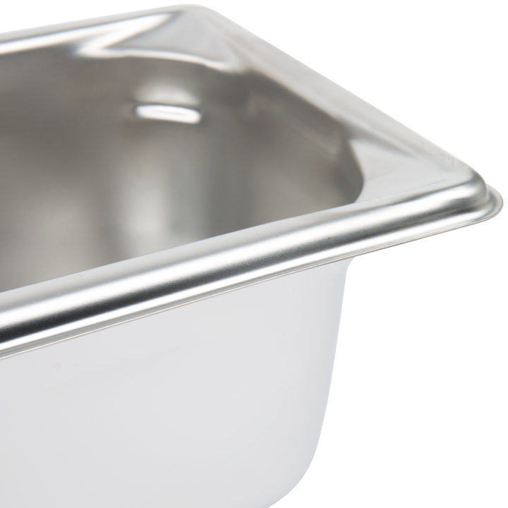 Half-long-size 4-inch-deep Super Pan 3® stainless steel steam table pan
