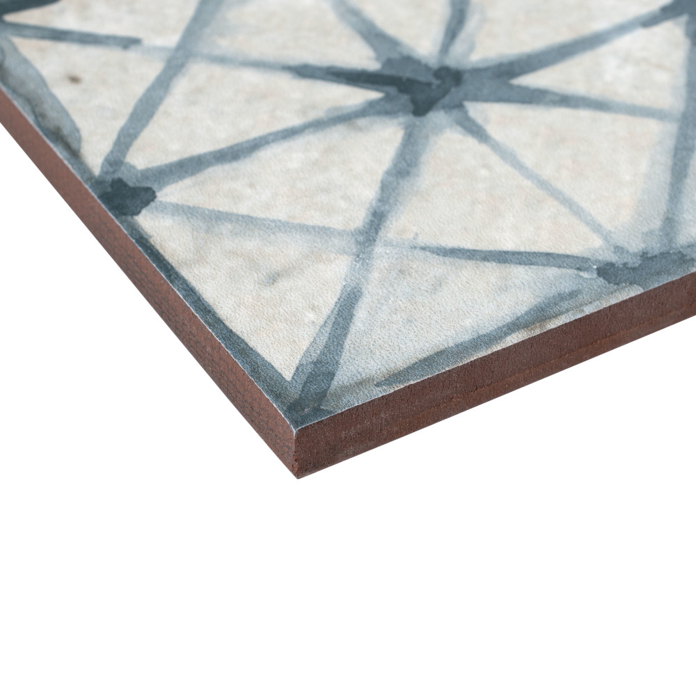 Kings Temple Blue 17-5/8 in. x 17-5/8 in. Ceramic Floor and Wall Tile