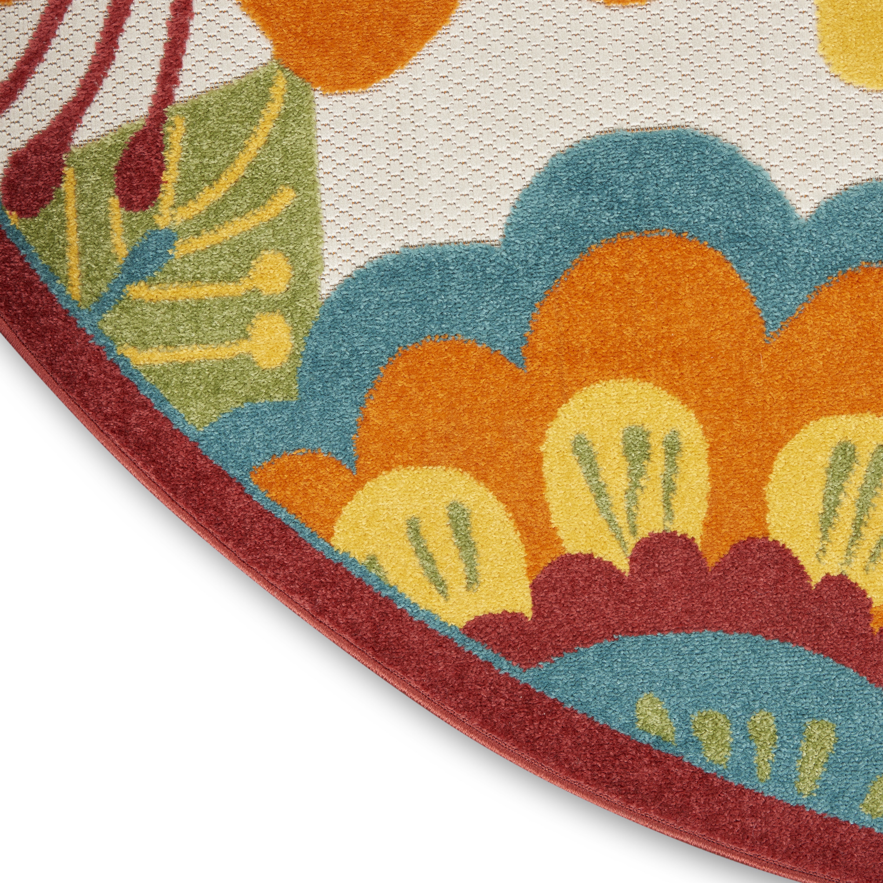 Nourison Aloha 7'10" x Round Multicolor Contemporary Rug