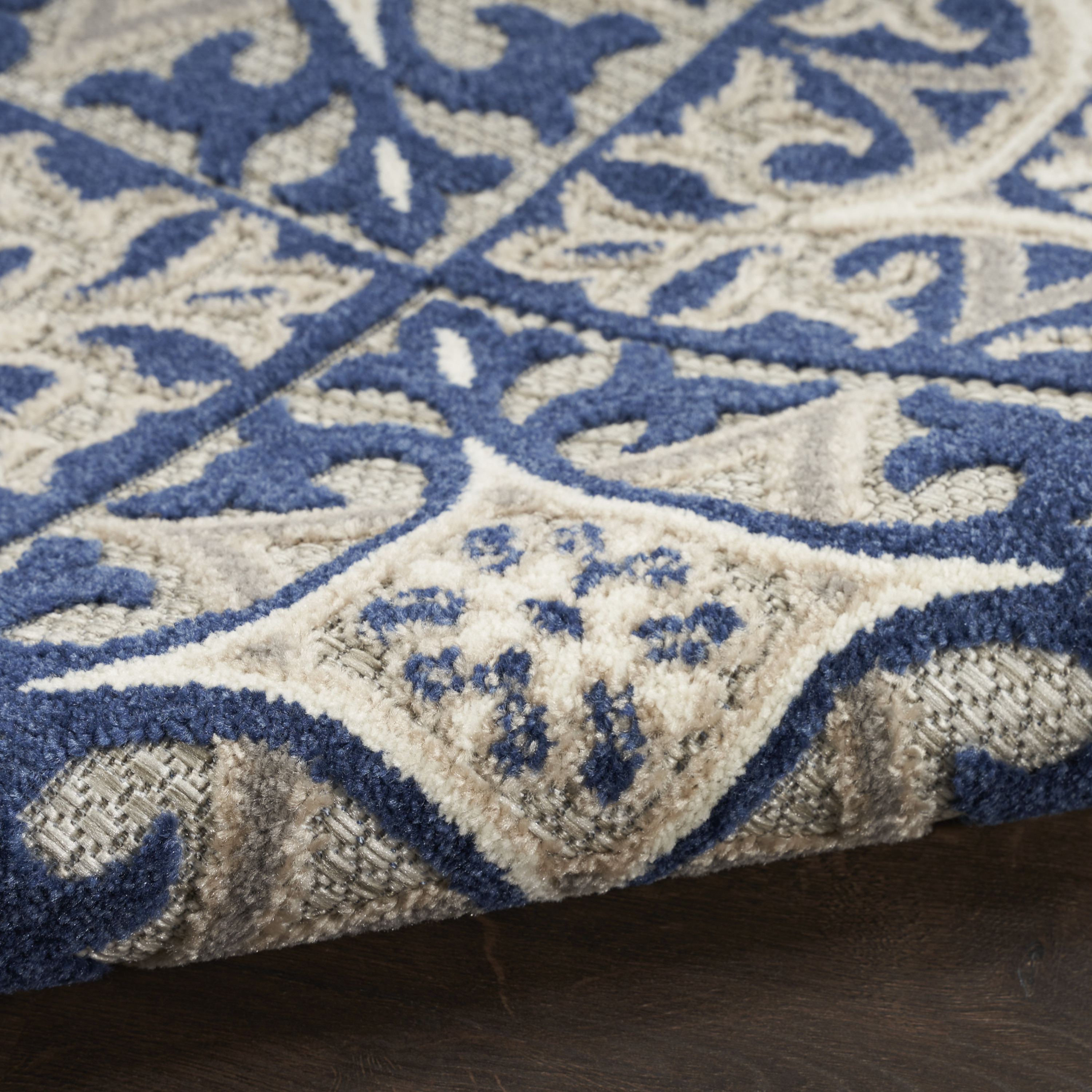 Nourison Aloha 3'6" x 5'6" Blue Contemporary Rug