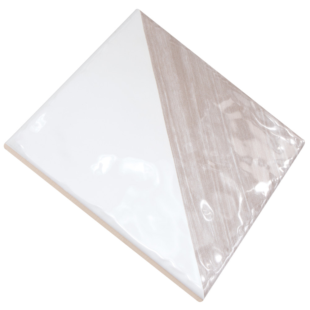 Triangle Rustique Glossy Taupe 5-3/4 in. x 5-3/4 in. Ceramic Wall Tile