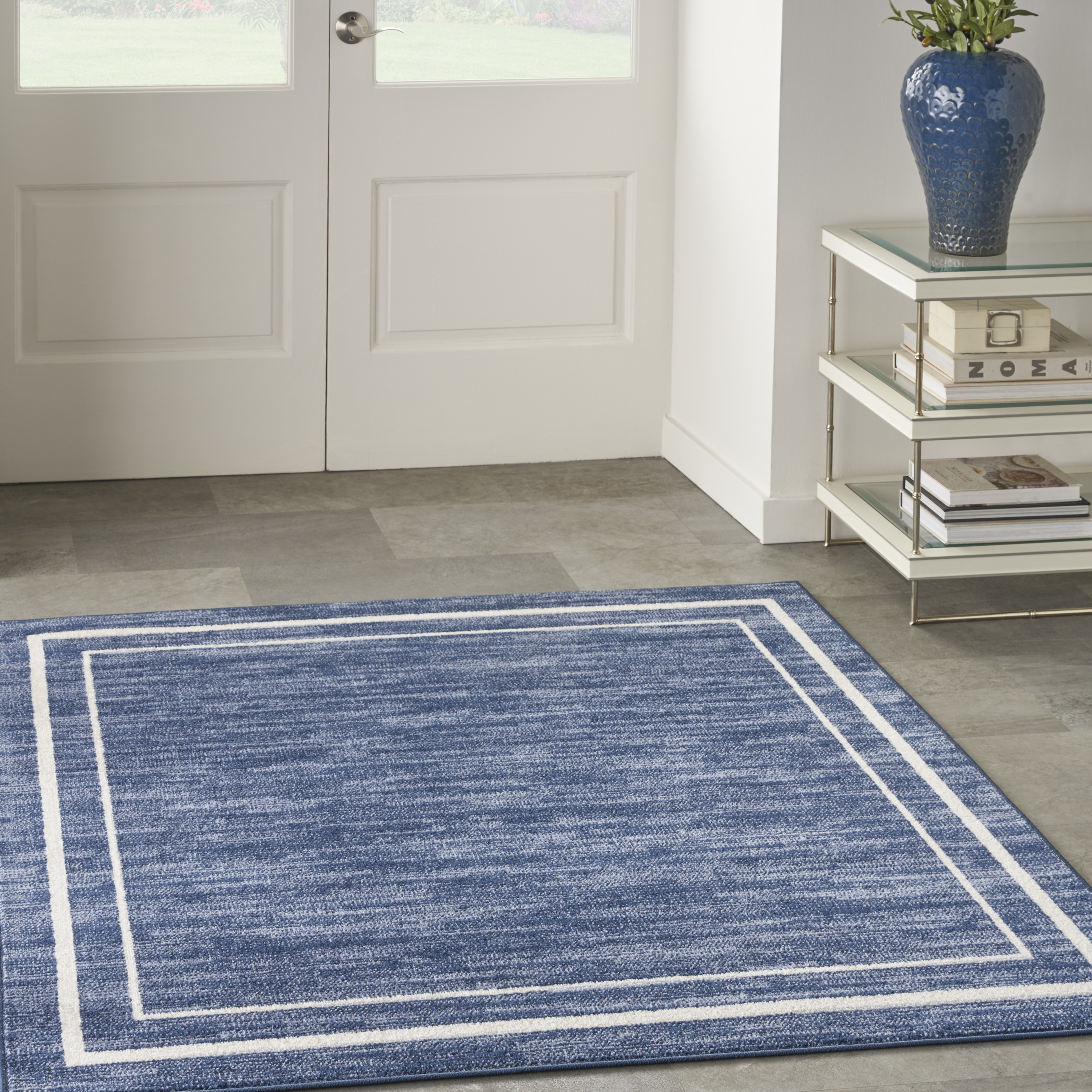 Nourison Nourison Essentials 5' x Square Navy Ivory Contemporary Rug
