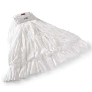 Rubbermaid Commercial, Polyester/Rayon Disposable Wet Mop Head with 5" Headband, #24, White