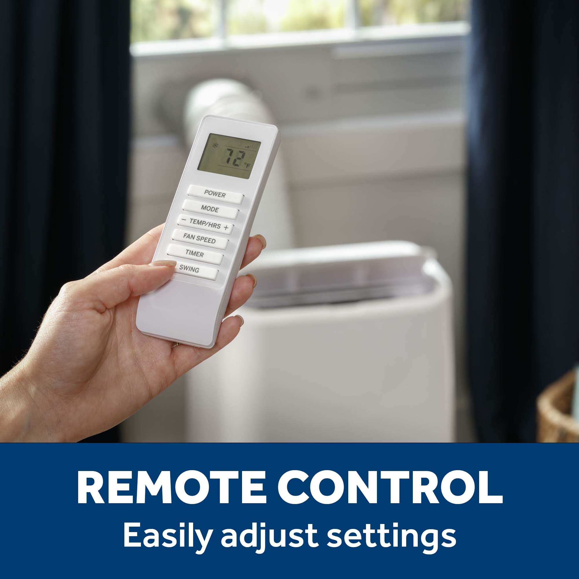 GE® 10,000 BTU Class Smart Heat/Cool Portable Air Conditioner for Medium Rooms up to 450 sq ft. (10,300 BTU DOE)