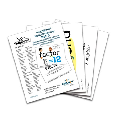 SnapWords Math Vocabulary Set 3