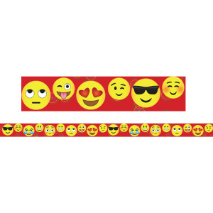 Magnetic Straight Borders/Trims, 1.5" x 24", Emotion Icon Theme, Pack of 12
