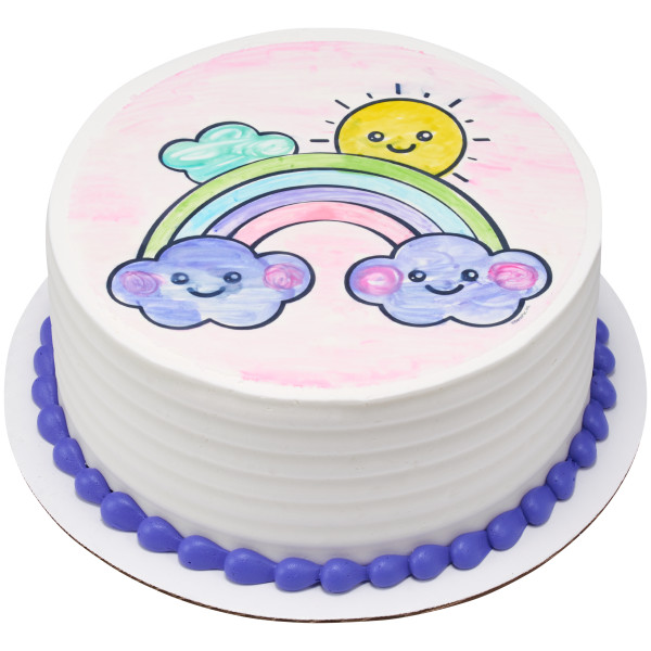 Paintable Rainbow and Sun PhotoCake® Edible Image®