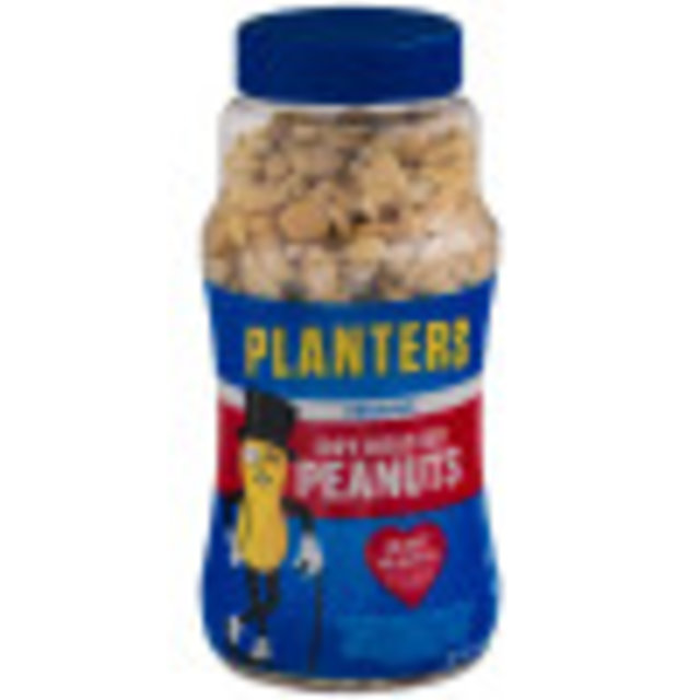 PLANTERS Unsalted Dry Roasted Peanuts 16 oz Jar image