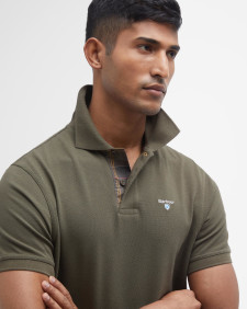 Tartan Pique Polo Shirt Dark Olive-Classic