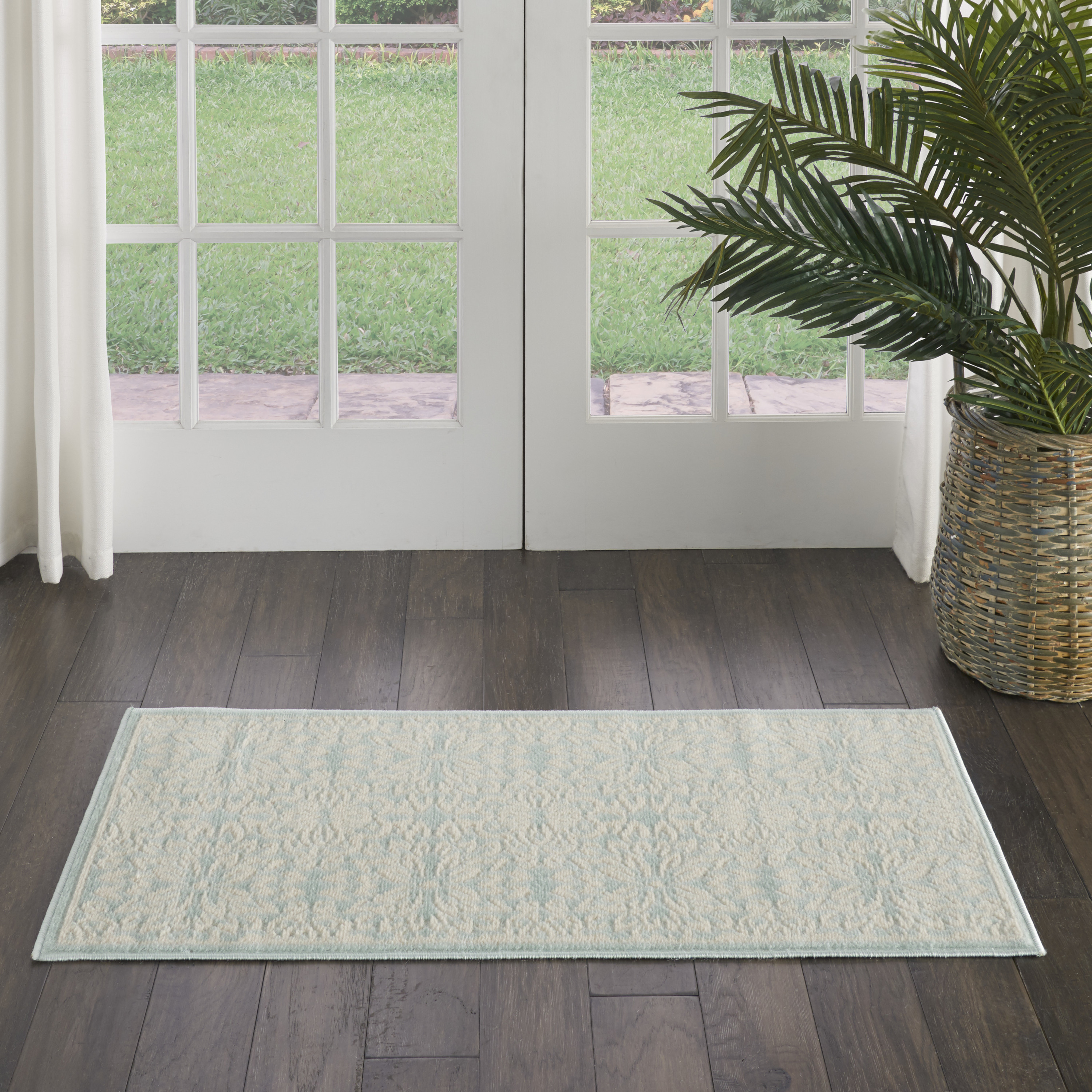 Nourison Jubilant 2' x 4' Ivory Green Farmhouse Indoor Rug