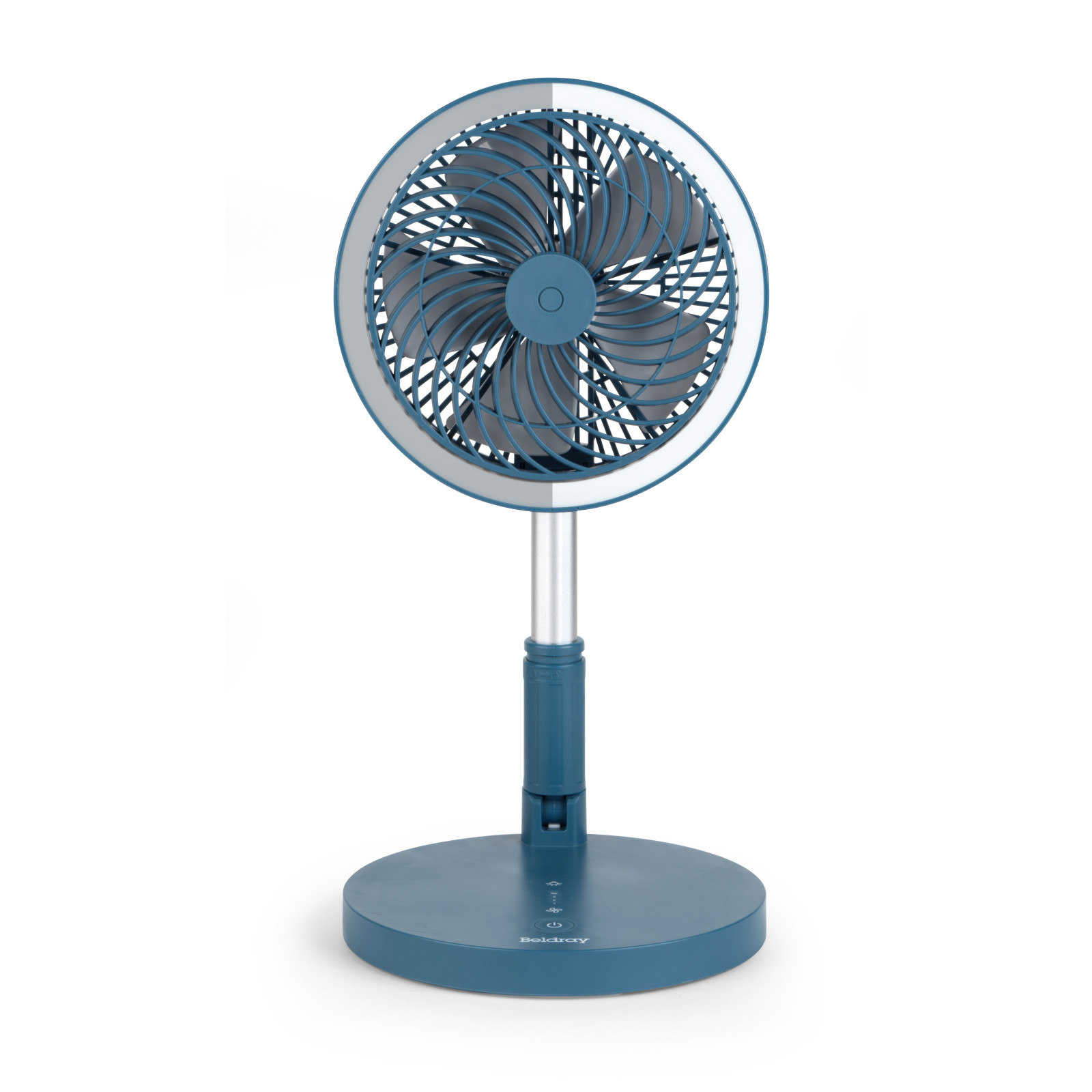 Beldray Folding Fan Telescopic Cordless Ring Light Recharges EH3413 Blue/Grey 9W - Picture 14 of 23