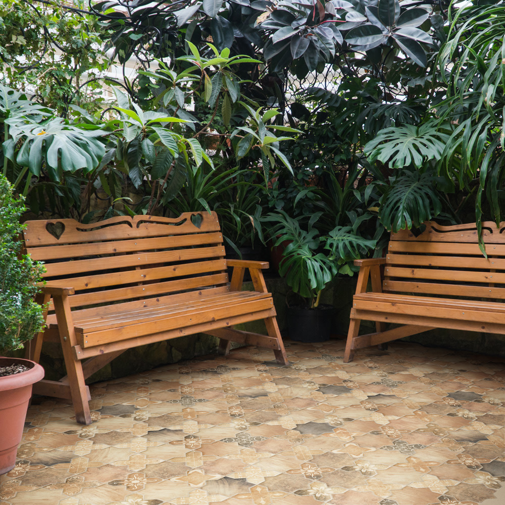 Tech Land Star Fire/Cross Fire Temple 6 in. x 12 in. Porcelain Floor and Wall Tile