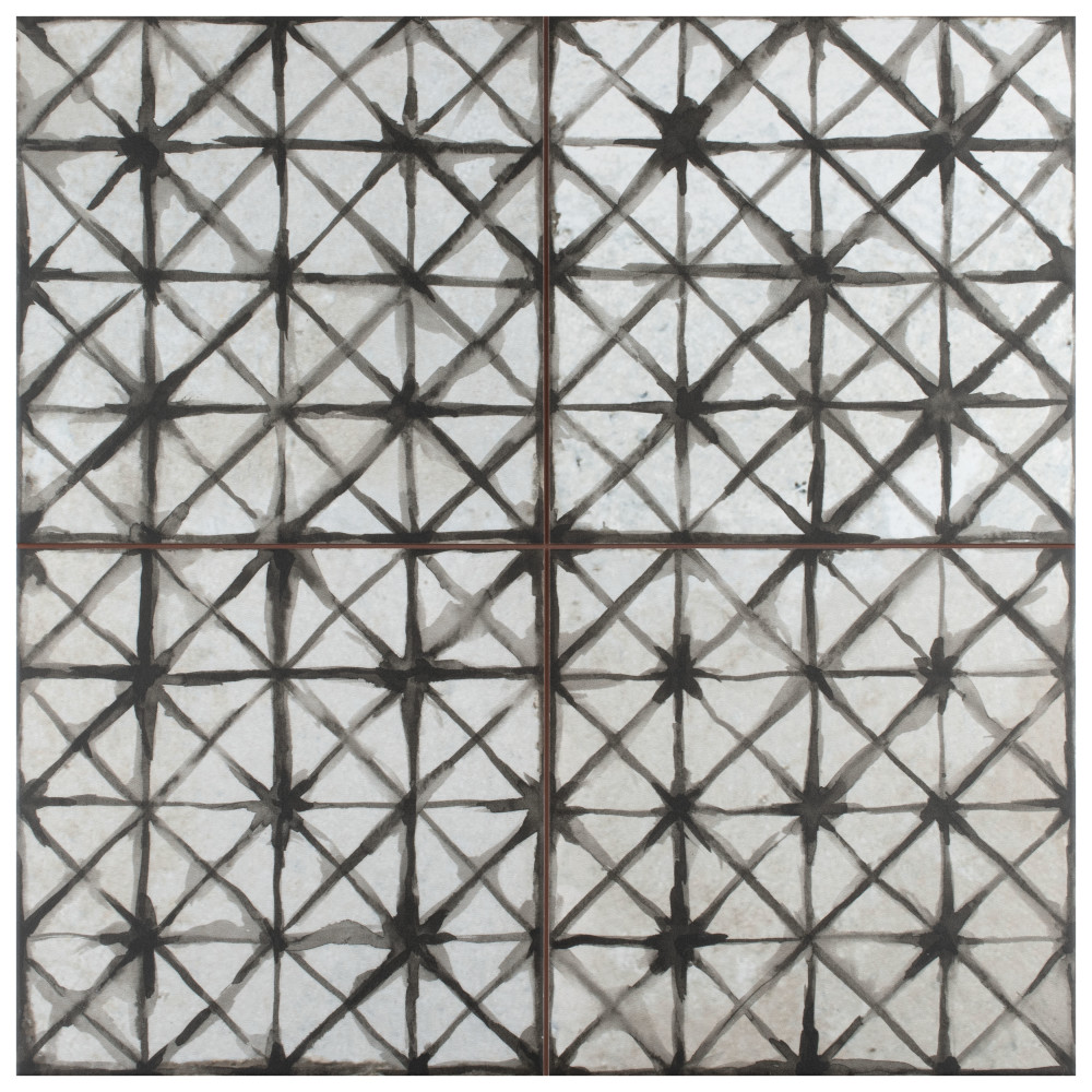 Kings Temple Nero 17-5/8 in. x 17-5/8 in. Ceramic Floor and Wall Tile