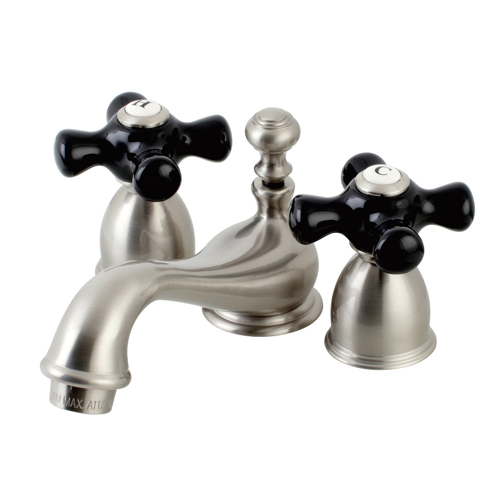 Mini-Widespread Bathroom Faucet with Brass Pop-Up Drain, Brushed Nickel with 3 Finish Options