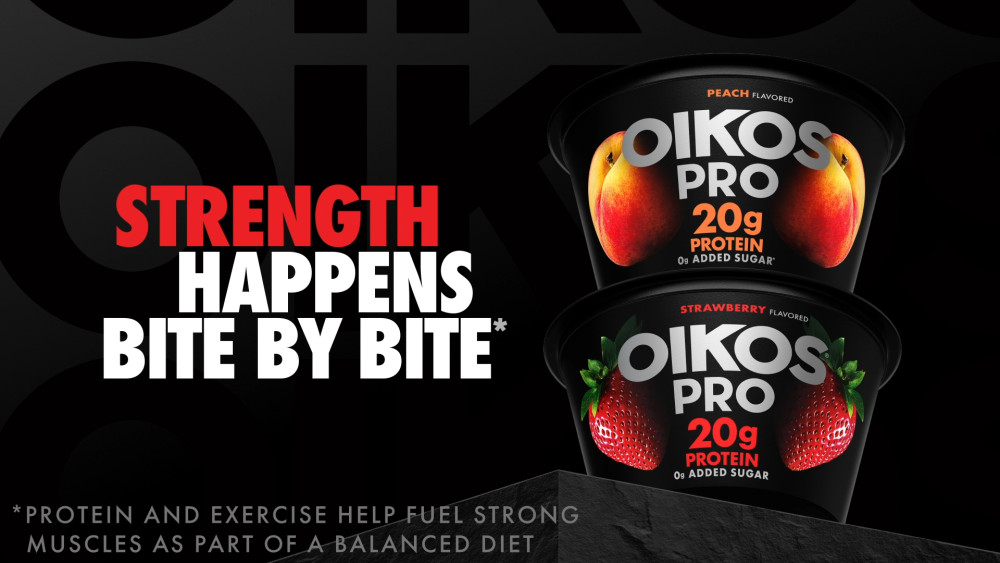 thumbnail video image 2 of Oikos Pro 25g Protein, Plain Yogurt-Cultured Dairy Product Tub, 32 oz, 2 of 11