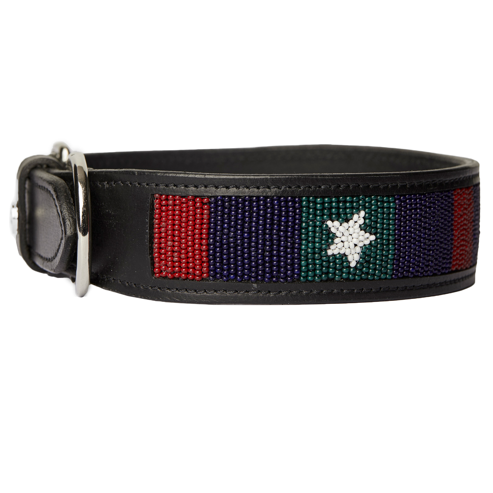 Horze Noir Dog Collar with Star Print