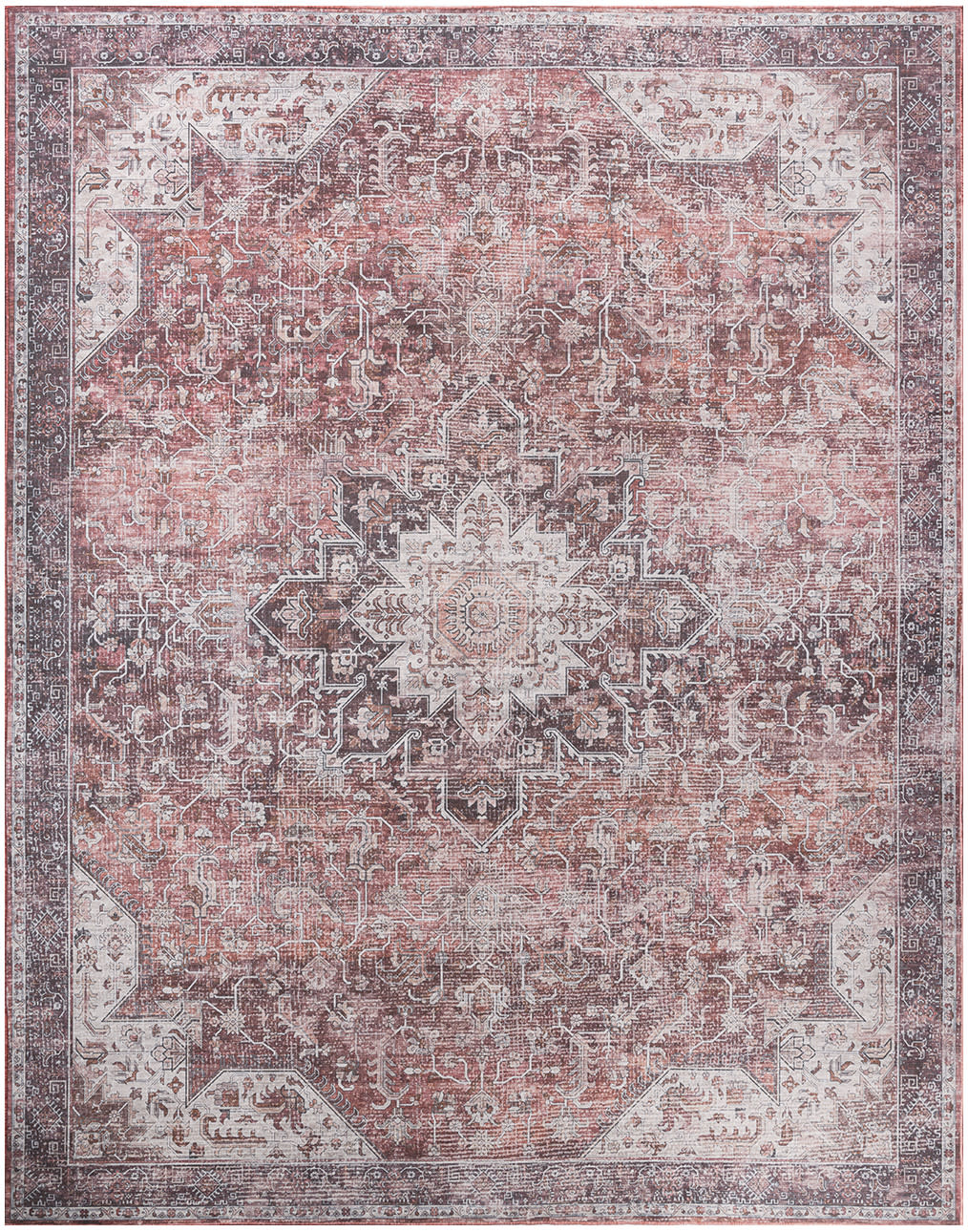 Nourison Nourison Washables 9'2" x 12' Red Vintage Indoor Rug