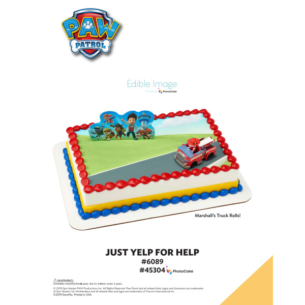 PAW Patrol Just Yelp for Help The Magic of Cakes® PhotoCake® Enhanced Background Page
