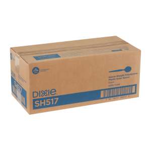 Dixie, Heavy-weight Polystyrene Disposable Plastic Soup Spoons, Black