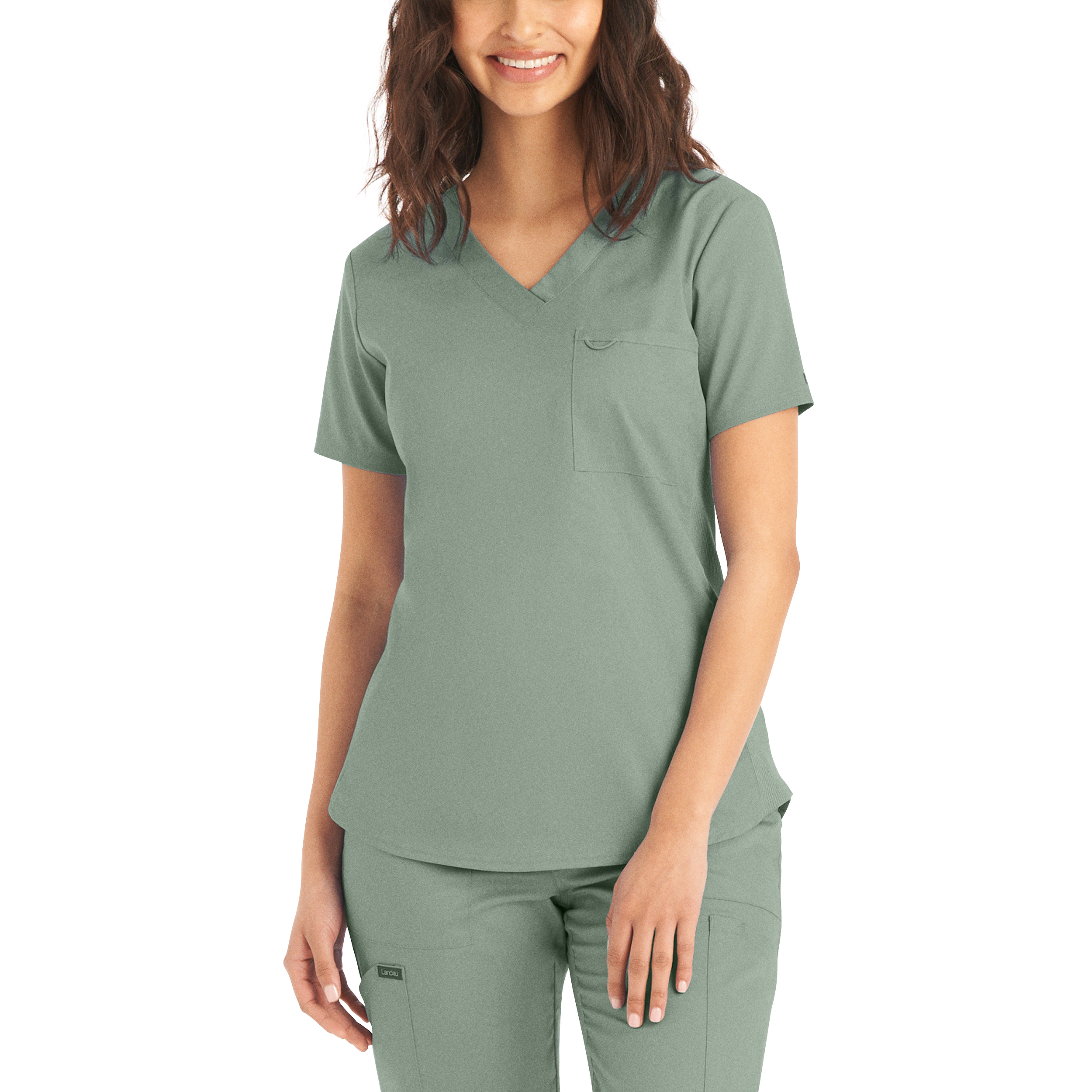 Landau ProFlex Women's 2-Pocket V-Neck Scrub Top - LT107 FREE SHIPPING! - Picture 8 of 13