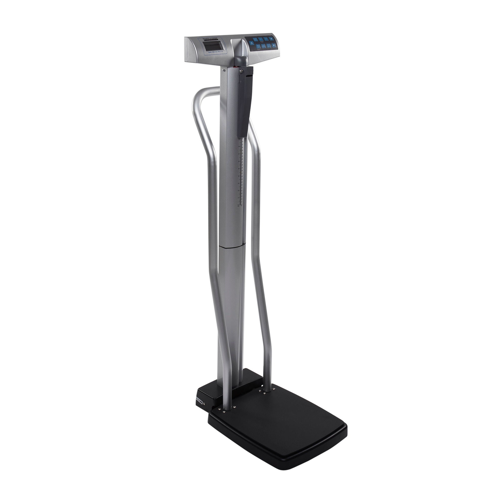 Physician Scale with Height Rod Health O Meter® Digital Display 660 lbs. / 300 kg Capacity Chrome / Gray Battery Operated